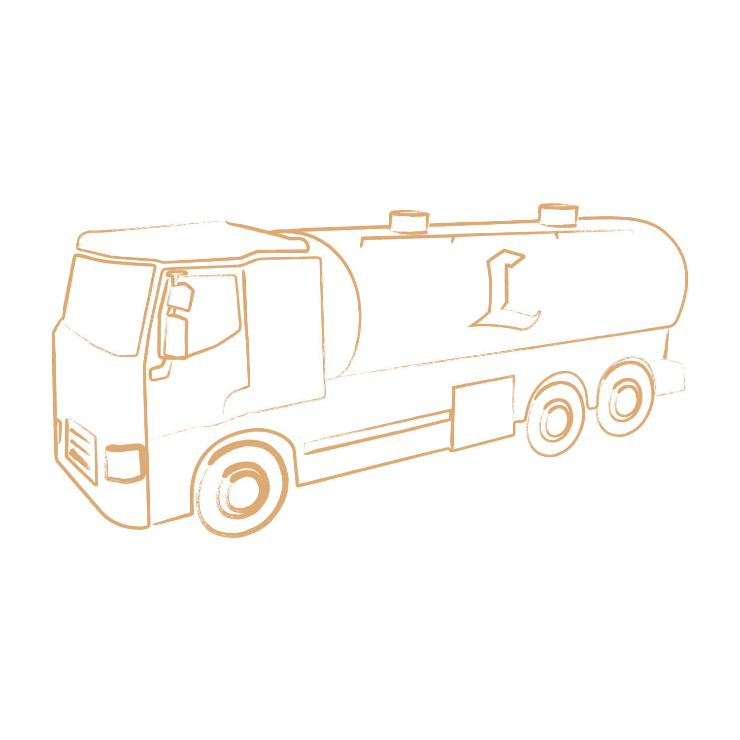 Le dessin d'un camion citerne Lincet.